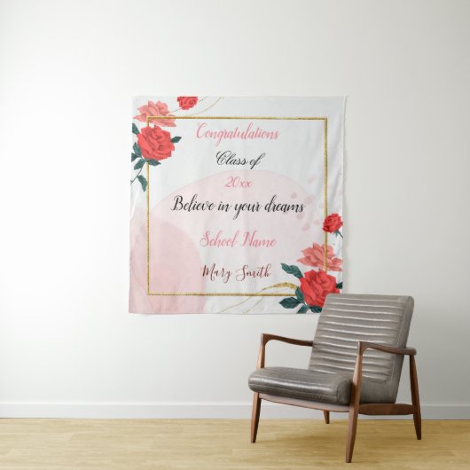 Beliebte Rote Rose durch Bläschen Wandteppich (Beispiel)