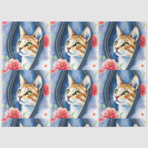 Beliebte schöne Niedliche Wasserfarben Katze Samml Seidenpapier