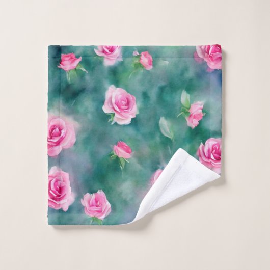 Beliebte schöne Wasserfarben Rosengarten Sammlung Badhandtuch Set (Waschlappen)