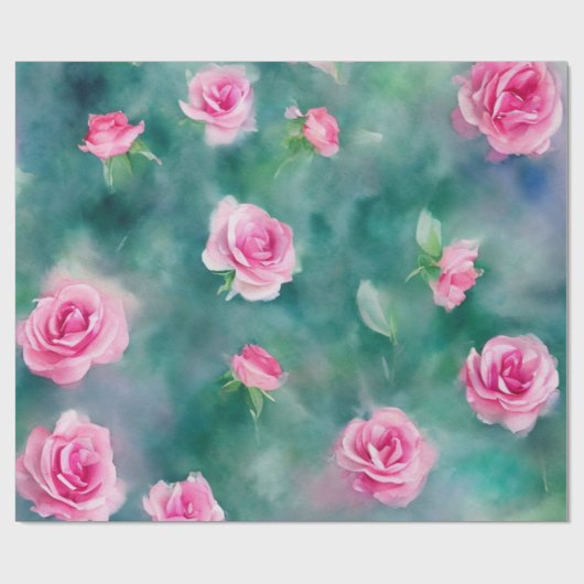 Beliebte schöne Wasserfarben Rosengarten Sammlung Geschenkpapier (Flach)