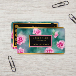 Beliebte schöne Wasserfarben Rosengarten Sammlung Visitenkarte