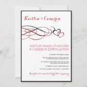 Beliebte (Schwarz & Rot) Einladung zur Hochzeit (Vorderseite)