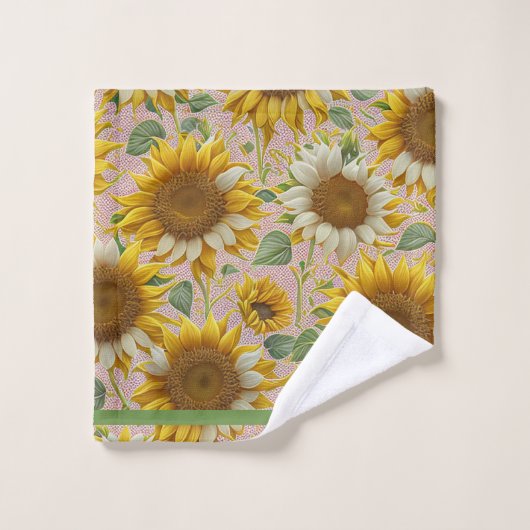 Beliebte Sonnenblume Schöne Sammlung Badhandtuch Set (Waschlappen)