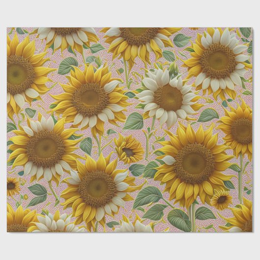 Beliebte Sonnenblume Schöne Sammlung Geschenkpapier (Flach)