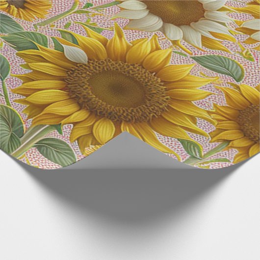 Beliebte Sonnenblume Schöne Sammlung Geschenkpapier (Ecke)