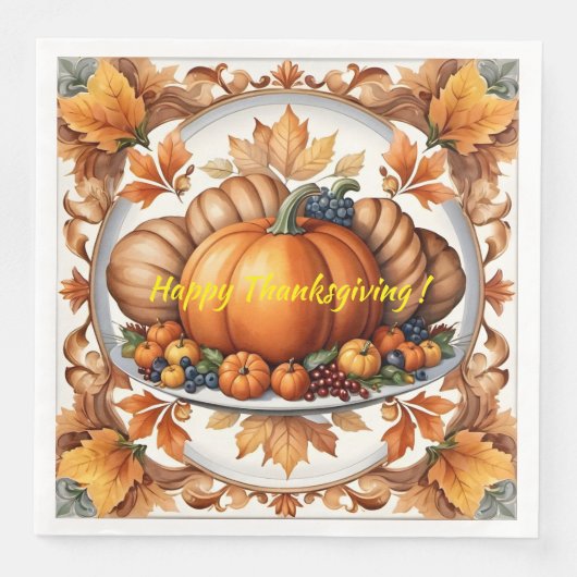 Beliebte Stiftung Pumpkin Herbst Sammlung Serviette (Vorderseite)