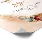 Beliebte Terrakotta tief Rot Blüte Eigenes Zeichen Poster (Ecke)