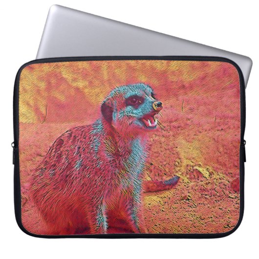 beliebte Tiere - Meerkat Laptopschutzhülle (Vorderseite)