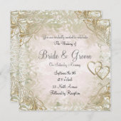 Beliebte und elegante alte Gold Wedding Einladung (Vorne/Hinten)