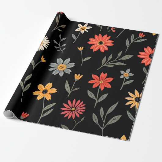 Beliebte Vintag schöne Sammlung von Blumen Geschenkpapier (Ungerollt)