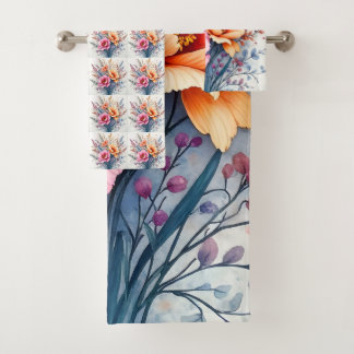 Beliebte Wildblumen Schöne Luxus-Kollektion Badhandtuch Set