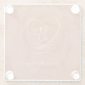 Beliebte (Zimt) Liebe Letter Design Glasuntersetzer (Rückseite)