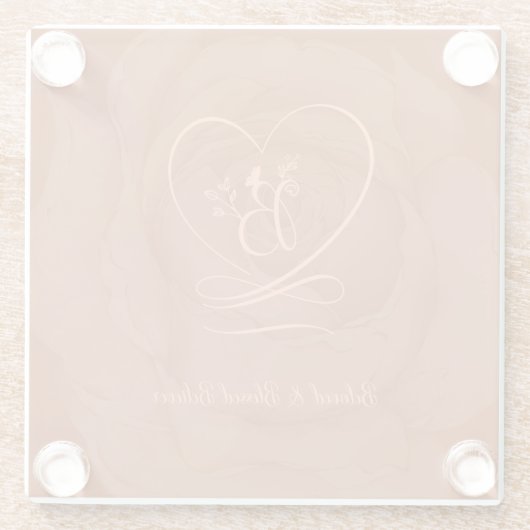 Beliebte (Zimt) Liebe Letter Design Glasuntersetzer (Rückseite)