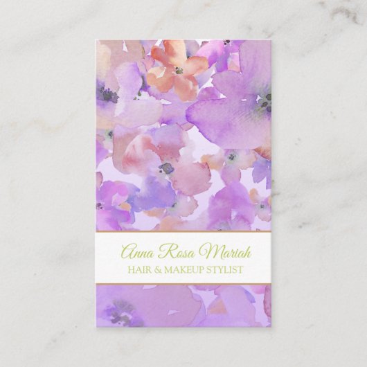 *~* Beliebter Blumenmuster-Wellness-Center Girly B Visitenkarte (Vorderseite)