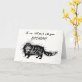 Beliebter Geburtstag, gruselige Katze. Karte (Gelbe Blume)