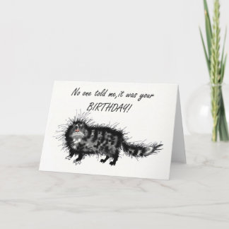 Beliebter Geburtstag, gruselige Katze. Karte