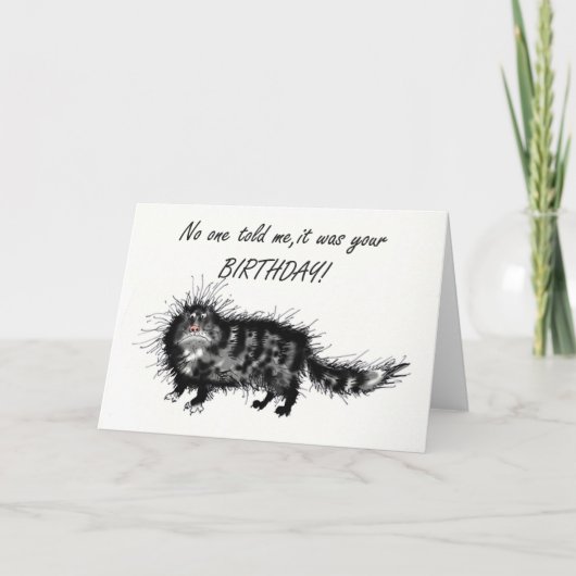 Beliebter Geburtstag, gruselige Katze. Karte (Vorderseite)