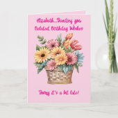 Beliebter Geburtstag wünscht Name pink Karte (Vorderseite)