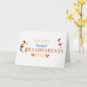 Beliebter Großelterntag mit roten Poppies Karte (Gelbe Blume)