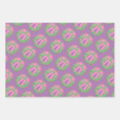 Beliebter grüner Rosa Lila Weihnachtskranz Geschenkpapier Set (Vorderseite 2)