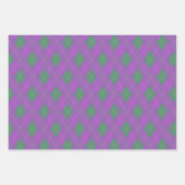 Beliebter grüner Rosa Lila Weihnachtskranz Geschenkpapier Set (Vorderseite)