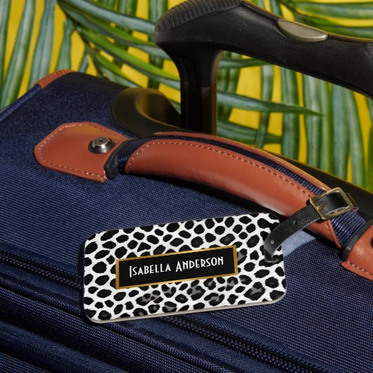 Beliebter Luxus Weißer Leopard Gepäckanhänger (Vorderseite Insitu 3)