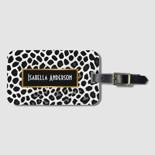 Beliebter Luxus Weißer Leopard Gepäckanhänger (Vorderseite (Horizontal))