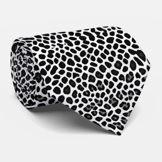 Beliebter Luxus Weißer Leopard Krawatte (Gerollt)