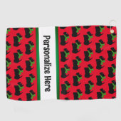 Beliebter Scotty Hund Personalisiert Golfhandtuch (Horizontal)