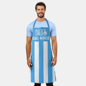 Beliebter, stylischer Blau- und Weiß-Streifen Schürze (Getragen)
