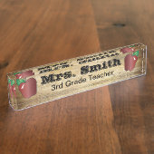 Beliebter Vintager Stillehrer Namensplakette (Seite)