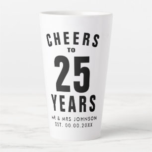 Beliebtes 25. Hochzeitstags-Latte-Macchiato-Tasse  Milchtasse