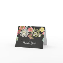 Beliebtes Chalkboard floral Vielen Dank Hinweis