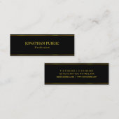 Beliebtes Design Schwarze Gold Vorlage Elegant Mini Visitenkarte (Vorne/Hinten)