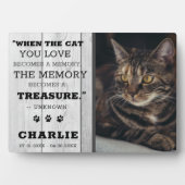 Beliebtes Foto Cat Memorial Grau Holz Keepake Fotoplatte (Vorderseite)