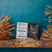 Beliebtes Foto Cat Memorial Grau Holz Keepake Fotoplatte (Seite)