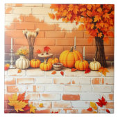 Beliebtes Glück Thanksgiving Schöner Fall Fliese (Vorderseite)