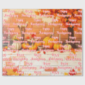 Beliebtes Glück Thanksgiving Schöner Fall Geschenkpapier (Flach)