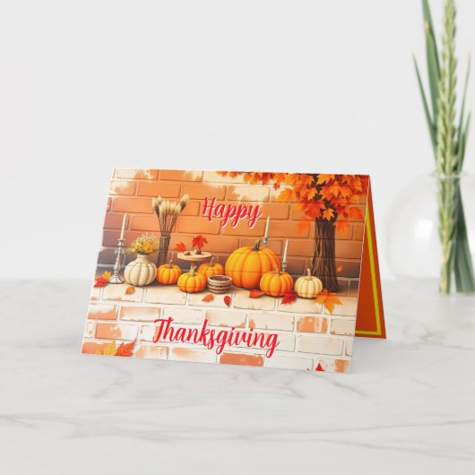 Beliebtes Glück Thanksgiving Schöner Fall Karte (Vorderseite)