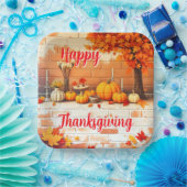 Beliebtes Glück Thanksgiving Schöner Fall Pappteller (Party)