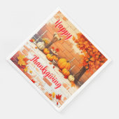 Beliebtes Glück Thanksgiving Schöner Fall Serviette (Ecke)