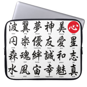 Beliebtes japanisches Kanji Laptopschutzhülle