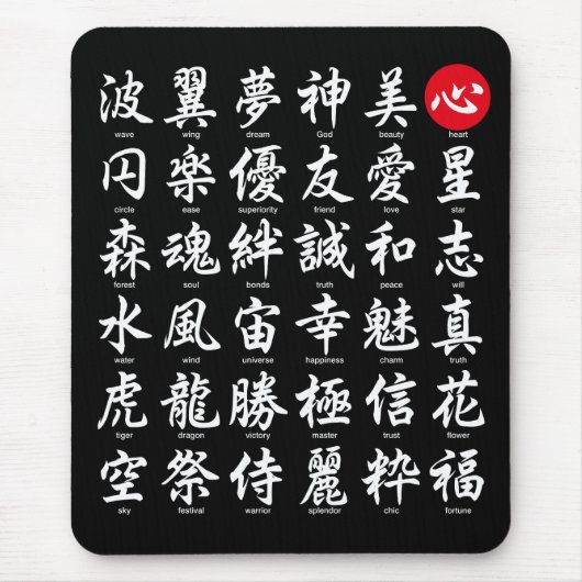 Beliebtes japanisches Kanji Mousepad (Vorne)