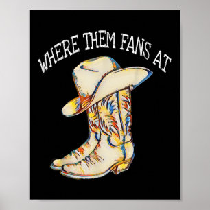 Beliebtes Line Dance Song mit Cowboy-Hut & Amp; Bo Poster
