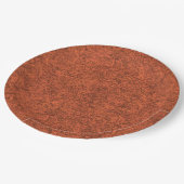 Beliebtes Muster in Burnorange Pappteller (Schrägansicht)