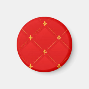Beliebtes Muster in Rot und Gold Magnet