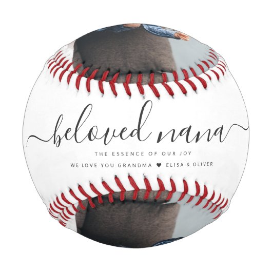 Beliebtes Nana Oma Custom Family Foto Keepake Baseball (Rückseite)