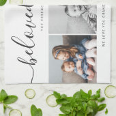 Beliebtes Nana Oma Custom Family Foto Keepake Geschirrtuch (Gefaltet)