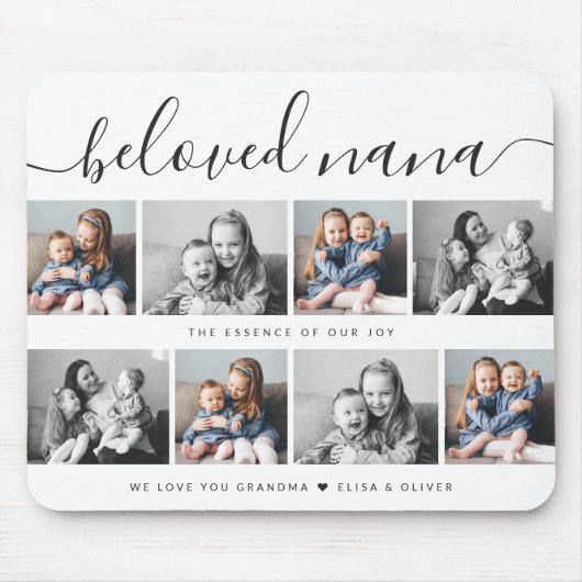 Beliebtes Nana Oma Custom Family Foto Keepake Mousepad (Vorne)