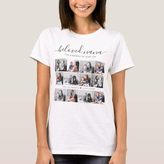 Beliebtes Nana Oma Custom Family Foto Keepake T-Shirt (Vorderseite)